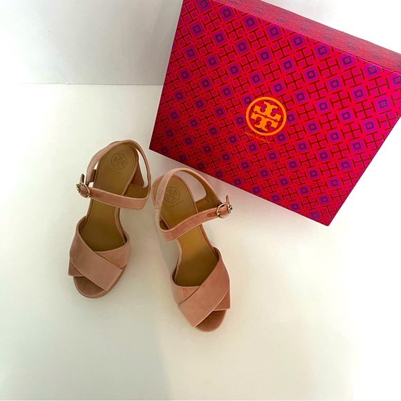Tory Burch Loretta Velvet Platform Sandal - New In Box- Size 9.5 - Reemoly - Picture 2 of 16
